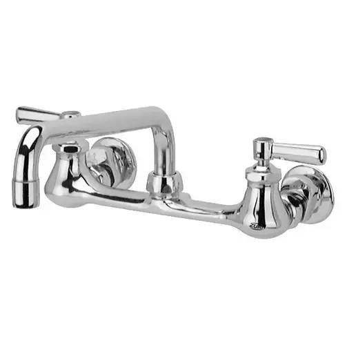 Wall-Mount Sink Faucet W/12" Tub Swing Spout 2.2 GPM Pressure-Comp Aerator Chrome Wall-Mount Sink Faucet W/12" Tub Swing Spout 2.2 GPM Pressure-Comp Aerator Chrome