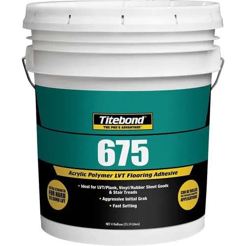 675 Lvt Flooring Adhesive, 4 Gallon Pail 675 Lvt Flooring Adhesive, 4 Gallon Pail