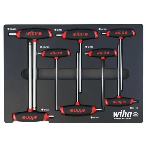 8 Piece Softgrip Dual Drive Hex Metric T-Handle Tray Set 8 Piece Softgrip Dual Drive Hex Metric T-Handle Tray Set