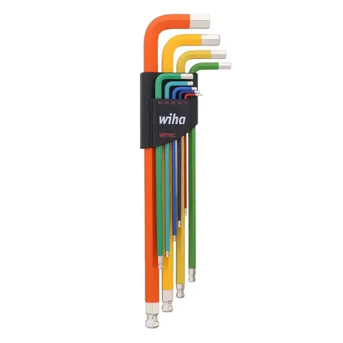 9 Piece Ball End Color Coded Hex L-Key Set - Metric 9 Piece Ball End Color Coded Hex L-Key Set - Metric