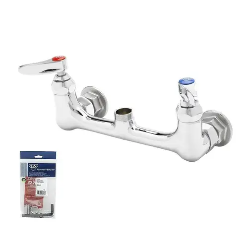 Double Pantry Base Faucet Wall Mount 8" Centers Less Nozzle Double Pantry Base Faucet Wall Mount 8" Centers Less Nozzle
