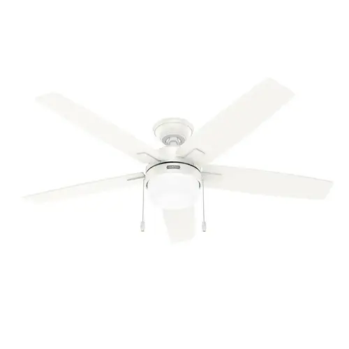 52" Anisten Ceiling Fan With LED Light And Pull Chain, Fresh White 52" Anisten Ceiling Fan With LED Light And Pull Chain, Fresh White