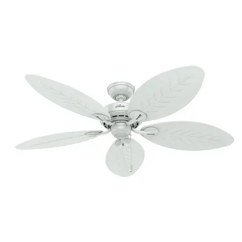 54" Bayview Ceiling Fan And Pull Chain, Damp Rated, White 54" Bayview Ceiling Fan And Pull Chain, Damp Rated, White