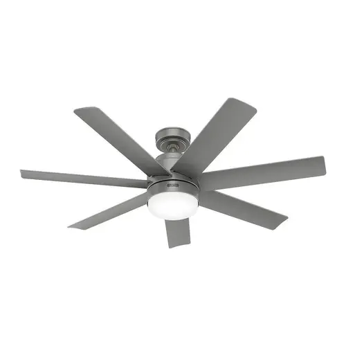 52" Brazos Ceiling Fan With LED Light, Damp Rated, Matte Silver 52" Brazos Ceiling Fan With LED Light, Damp Rated, Matte Silver