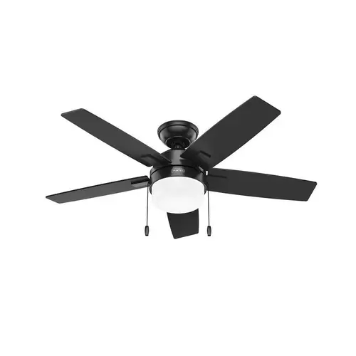 44" Anisten Ceiling Fan With LED Light And Pull Chain, Matte Black 44" Anisten Ceiling Fan With LED Light And Pull Chain, Matte Black