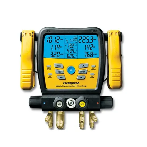 SM480V 4 Port Digital Manifold with Micron Gauge SM480V 4 Port Digital Manifold with Micron Gauge
