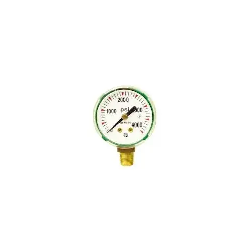 1-1/2 in. Green Cased Welding Gauge 0-4000 PSI 1-1/2 in. Green Cased Welding Gauge 0-4000 PSI