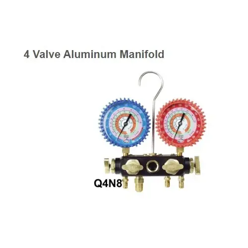 4-Valve Aluminum Manifold W/Hoses & Ez Turn Anti-Blowback Hoses 4-Valve Aluminum Manifold W/Hoses & Ez Turn Anti-Blowback Hoses