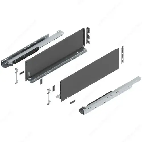LEGRABOX pure BLUMOTION inner drawer with front panel and front rail, height C Orion Gray LEGRABOX pure BLUMOTION inner drawer with front panel and front rail, height C Orion Gray