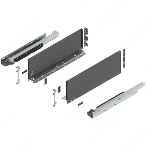 LEGRABOX pure BLUMOTION inner drawer with front panel and front rail, height C Orion Gray LEGRABOX pure BLUMOTION inner drawer with front panel and front rail, height C Orion Gray
