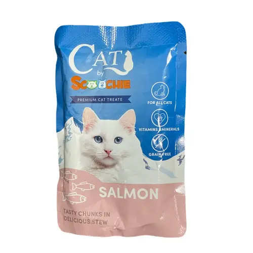 Cat by Scoochie Cat Food 3.5 Ounce Pouch - Salmon - 12 Pack Cat by Scoochie Cat Food 3.5 Ounce Pouch - Salmon - 12 Pack