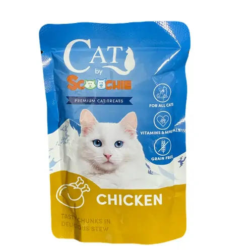Cat by Scoochie Cat Food 3.5 Ounce Pouch - Chicken - 12 Pack Cat by Scoochie Cat Food 3.5 Ounce Pouch - Chicken - 12 Pack