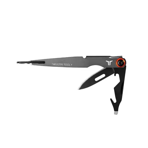 True TweezerTool+ Series Keychain Multi-Tool, 1-1/2 in Point, Drop Point, Steel, Black Oxide, 3.78 in OAL True TweezerTool+ Series Keychain Multi-Tool, 1-1/2 in Point, Drop Point, Steel, Black Oxide, 3.78 in OAL