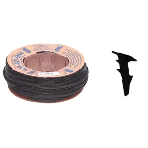 Black 1/2" Roll-In Glazing Gasket, Vinyl Material, 500FT Roll Length, For 1/2" Glass Thickness, Black Finish