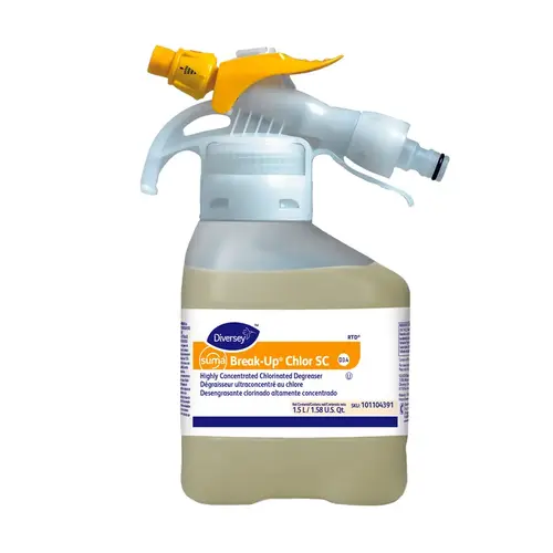 Suma Break-Up Degreaser 1.5 L Multi Surface Heavy Duty Liquid RTD Chlorinated Kosher Yellow - pack of 2 Suma Break-Up Degreaser 1.5 L Multi Surface Heavy Duty Liquid RTD Chlorinated Kosher Yellow - pack of 2