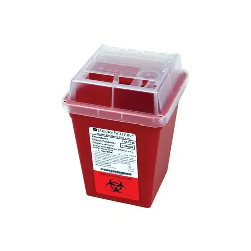 Medical Waste Box 4.5X4.5X6.60 IN 1 QT Red PP Slide Top - pack of 80 Medical Waste Box 4.5X4.5X6.60 IN 1 QT Red PP Slide Top - pack of 80