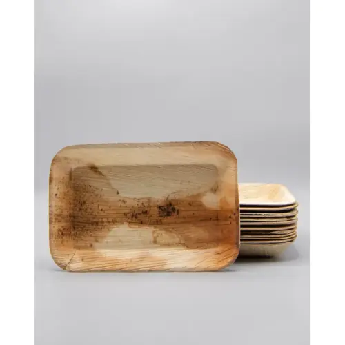 Serving Tray 6X9 IN Palm Leaf Palm Leaf Rectangle Deep - pack of 300 Serving Tray 6X9 IN Palm Leaf Palm Leaf Rectangle Deep - pack of 300