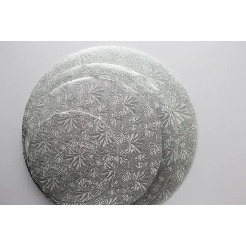 Enjay Converters 1/2-12RS12 Cake Board 12X0.5 IN Paperboard Silver Round Embossed - pack of 12