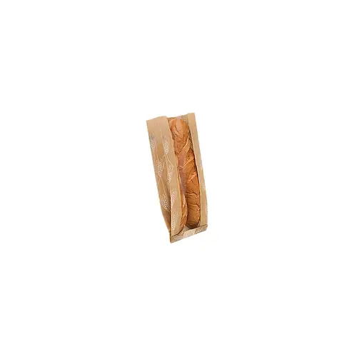 Bagcraft Dubl Wax Bread Bag 6.5X2X17.75 IN Paper Kraft Wheat With Seal Strip Closure With Window - pack of 1000 Bagcraft Dubl Wax Bread Bag 6.5X2X17.75 IN Paper Kraft Wheat With Seal Strip Closure With Window - pack of 1000