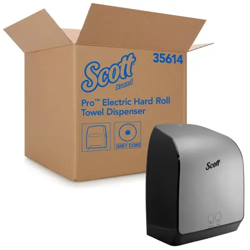 Scott Pro Paper Towel Dispenser Gray Core 12.66X16.44X9.18 IN Wall Mount Stainless Hard Roll Electronic Scott Pro Paper Towel Dispenser Gray Core 12.66X16.44X9.18 IN Wall Mount Stainless Hard Roll Electronic