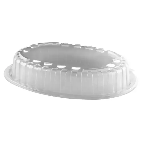 Crisp Food Technologies Lid 10.70X8.40X1.79 IN PP Clear Oval For Container Microwave Safe Reusable - pack of 380 Crisp Food Technologies Lid 10.70X8.40X1.79 IN PP Clear Oval For Container Microwave Safe Reusable - pack of 380