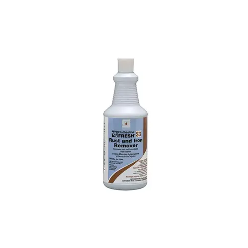 Clothesline Fresh Rust and Iron Remover S3 Unscented Laundry 1 QT Acidic RTU Clear - pack of 12 Clothesline Fresh Rust and Iron Remover S3 Unscented Laundry 1 QT Acidic RTU Clear - pack of 12