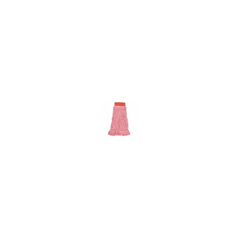 ABCO PRODUCTS CLM-303MWR Mop Head Medium (MED) Red Synthetic Fiber 4PLY Loop End Wide Band