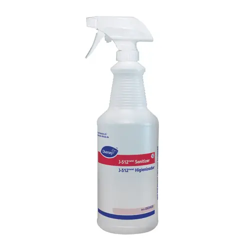 J-512 Sanitizer Spray Bottle & Trigger Sprayer 32 FLOZ Plastic Clear White - pack of 12 J-512 Sanitizer Spray Bottle & Trigger Sprayer 32 FLOZ Plastic Clear White - pack of 12