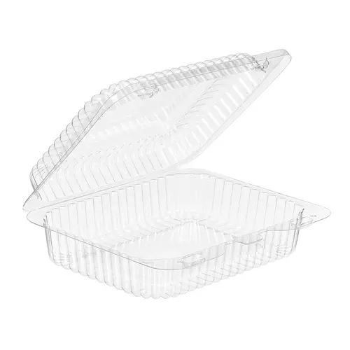 Essentials Take-Out Container Hinged With Dome Lid 6X5X2 IN RPET Clear Rectangle Shallow - pack of 300 Essentials Take-Out Container Hinged With Dome Lid 6X5X2 IN RPET Clear Rectangle Shallow - pack of 300