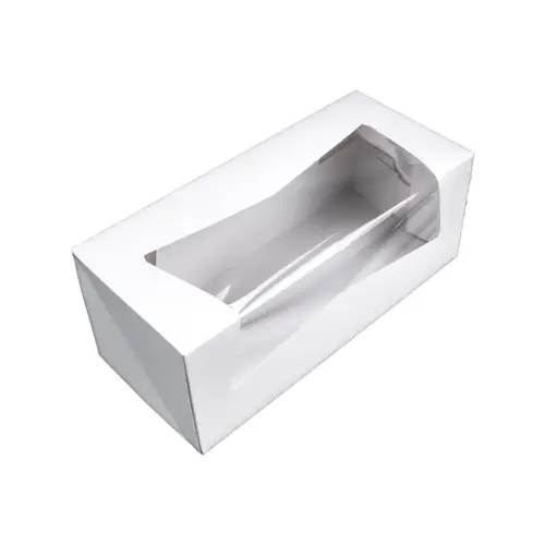 Bakery Box 9X4X3.5 IN SBS Paperboard White Rectangle 6 Corner Beers With Window - pack of 200 Bakery Box 9X4X3.5 IN SBS Paperboard White Rectangle 6 Corner Beers With Window - pack of 200