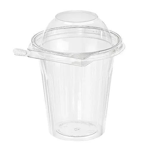 Safe-T-Fresh Deli Container Hinged With Dome Lid 16 OZ RPET Clear Round - pack of 232 Safe-T-Fresh Deli Container Hinged With Dome Lid 16 OZ RPET Clear Round - pack of 232