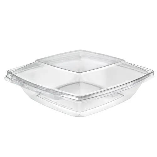 Safe-T-Fresh Deli Container Hinged With Dome Lid 48 OZ RPET Clear Square - pack of 88 Safe-T-Fresh Deli Container Hinged With Dome Lid 48 OZ RPET Clear Square - pack of 88