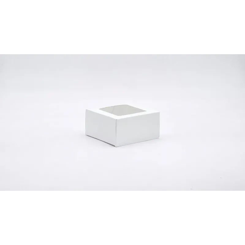 Quality Carton & Converting WW663 Donut Box 6X6X3 IN SBS Paperboard White With Window - pack of 200