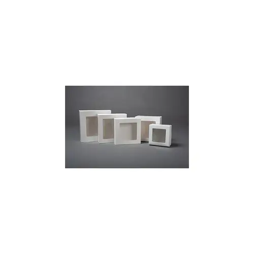 Cake Box 19X14X4 IN White Rectangle Lock Corner 1-Piece With Window - pack of 50 Cake Box 19X14X4 IN White Rectangle Lock Corner 1-Piece With Window - pack of 50