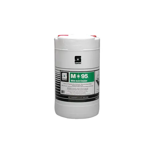 M*95 Pine Restroom Cleaner 15 GAL Multi Surface Mild Acid RTU Hydrochloric Acid Green M*95 Pine Restroom Cleaner 15 GAL Multi Surface Mild Acid RTU Hydrochloric Acid Green