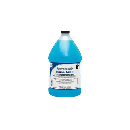 SparClean Rinse Aid II 61 Mild Scent 1 GAL Acidic Blue - pack of 4 SparClean Rinse Aid II 61 Mild Scent 1 GAL Acidic Blue - pack of 4
