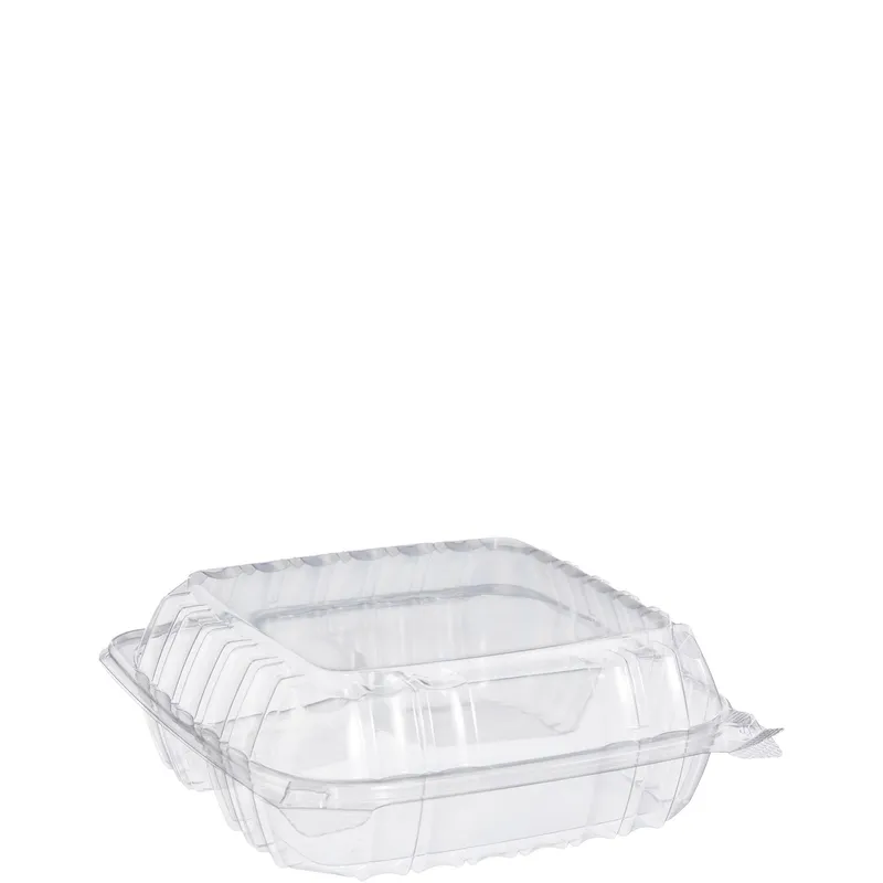Dart Container Corporation C90PST3 Dart ClearSeal Take-Out Container Hinged 8.32X8.28X3.02 IN 3 Compartment OPS Clear 125 - pack of 250