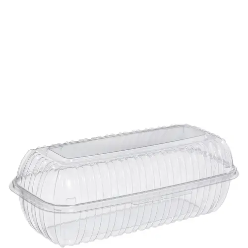Dart ClearSeal Hoagie & Sub Take-Out Container Hinged 9.9X5.1X3.5 IN OPS Clear Rectangle 100 - pack of 200 Dart ClearSeal Hoagie & Sub Take-Out Container Hinged 9.9X5.1X3.5 IN OPS Clear Rectangle 100 - pack of 200