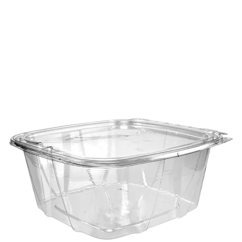 Dart Container Corporation CH64DEF Dart ClearPac SafeSeal Cold Deli Container Hinged With Flat Lid 64 OZ PET Clear Rectangle 100 - pack of 200