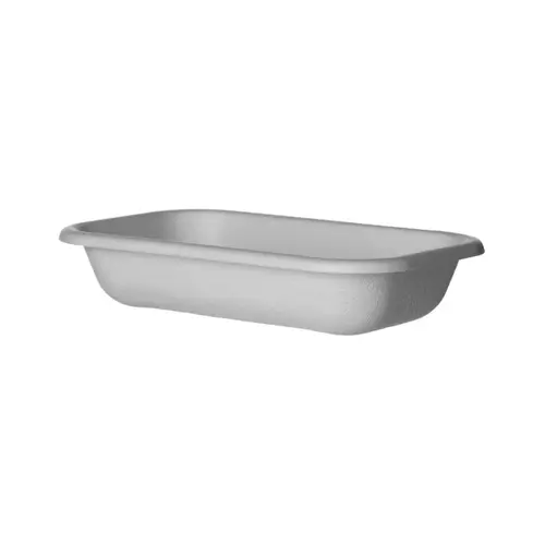 WorldView Take-Out Container Base 1X5X7 IN Sugarcane White Rectangle - pack of 400 WorldView Take-Out Container Base 1X5X7 IN Sugarcane White Rectangle - pack of 400