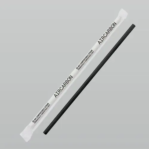 Jumbo Straw 7.75 IN Air Carbon Black Wrapped - pack of 2400 Jumbo Straw 7.75 IN Air Carbon Black Wrapped - pack of 2400