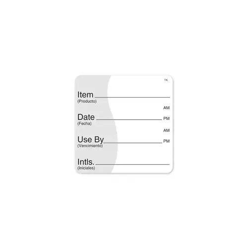 ToughMark Item Date Use By Bilingual Label 2X2 IN White Square ToughMark Item Date Use By Bilingual Label 2X2 IN White Square