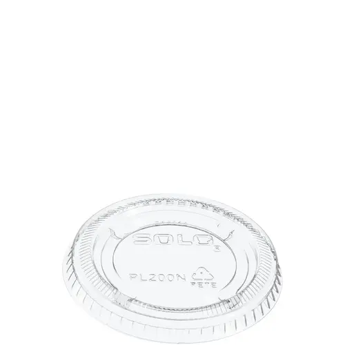 Solo Lid Flat Medium (MED) 2.577X0.3 IN PET Clear Round For 2 OZ Souffle & Portion Cup 125 - pack of 2500 Solo Lid Flat Medium (MED) 2.577X0.3 IN PET Clear Round For 2 OZ Souffle & Portion Cup 125 - pack of 2500