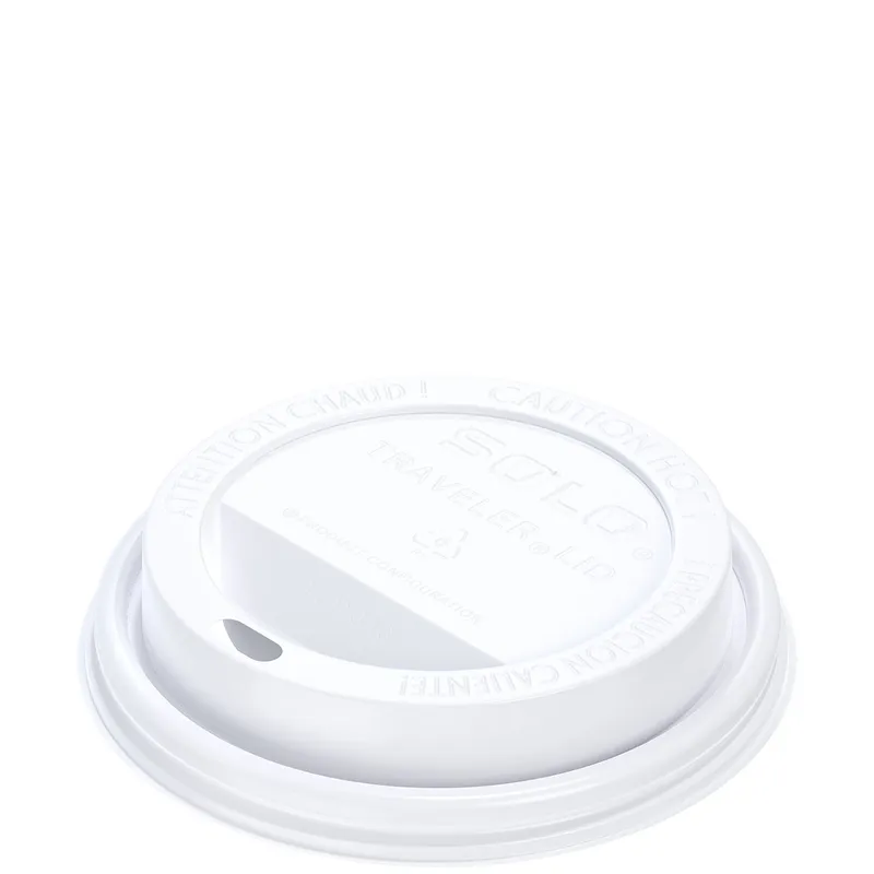 Dart Container Corporation TLP316-0007 Solo Traveler Lid Dome 3.66X0.727 IN PS White For 10-24 OZ Hot Cup Cappuccino Sip Through 100 - pack of 1000