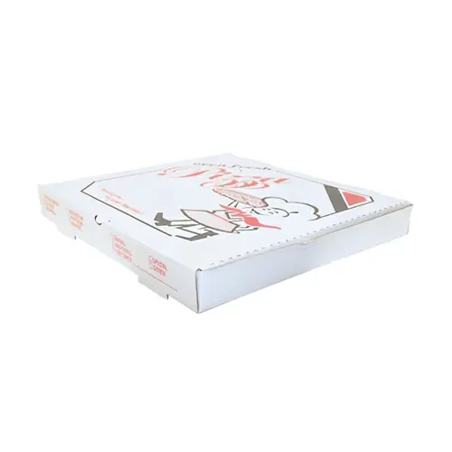 Pizza Box 14X14 IN Corrugated Cardboard White Stock Print - pack of 50 Pizza Box 14X14 IN Corrugated Cardboard White Stock Print - pack of 50