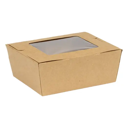 INNOBOX EDGE #8 Take-Out Box Kraft With Window Leak Resistant - pack of 240 INNOBOX EDGE #8 Take-Out Box Kraft With Window Leak Resistant - pack of 240