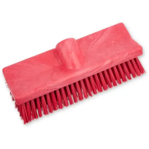 Sparta Deck Brush 10 IN Plastic Red Color Coded Bi-Level Sparta Deck Brush 10 IN Plastic Red Color Coded Bi-Level