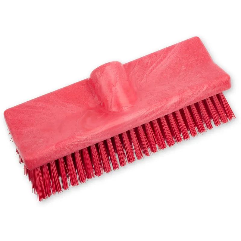 CFS Brands Sparta Deck Brush 10 IN Plastic Red Color Coded Bi-Level 40423EC05