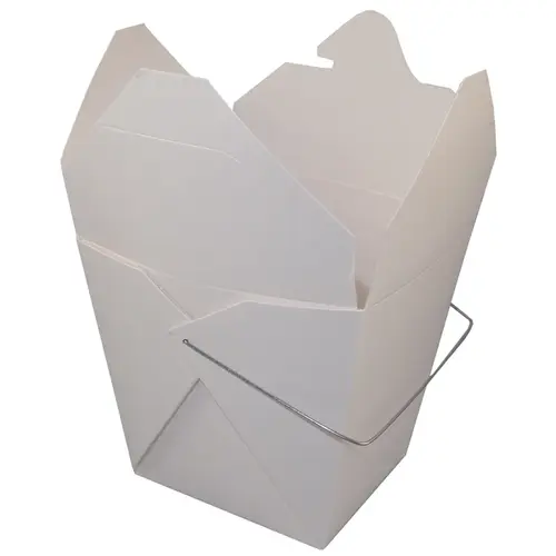 Fold-Pak Food Pail 32 OZ 4.5X3.875X4.25 IN Paper White Square With Handle - pack of 500 Fold-Pak Food Pail 32 OZ 4.5X3.875X4.25 IN Paper White Square With Handle - pack of 500