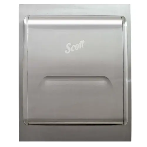 Scott Pro Paper Towel Dispenser 17.62X22X5 IN Stainless Steel Wall Mount Recessed Housing with Trim Panel Scott Pro Paper Towel Dispenser 17.62X22X5 IN Stainless Steel Wall Mount Recessed Housing with Trim Panel